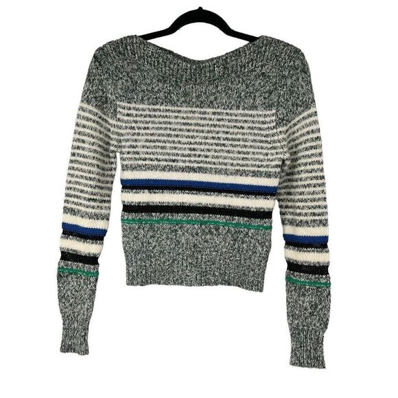 See by Chloe Striped Nightfall Green Sweater Designer Women’s Sz S - Picture 2 of 11